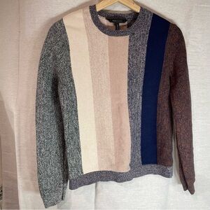 BCBGMaxAzria Navy and Cream Knit Top